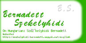 bernadett szekelyhidi business card